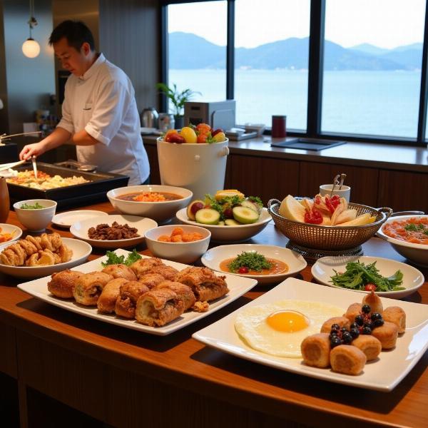 淡路夢泉景の朝食：和洋折衷の豊富なメニュー