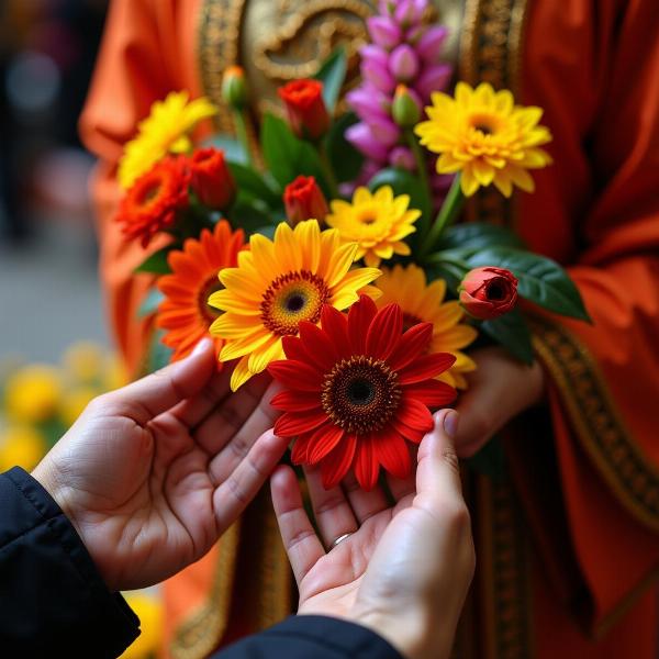 仏壇に花を供える夢：感謝と敬意