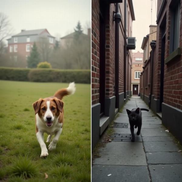 犬と猫が逃げる夢：比較と解釈