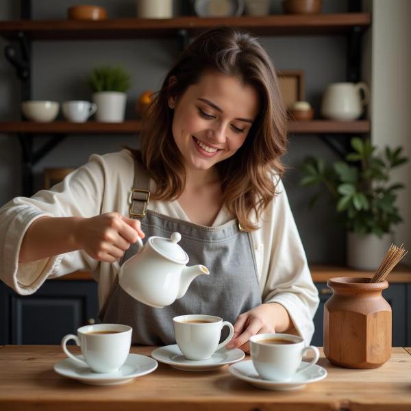 家族にお茶を入れる夢