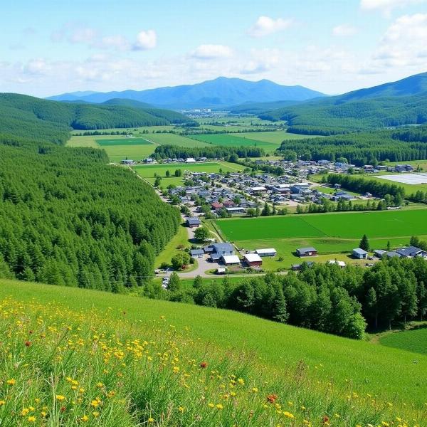 北海道西神楽にある夢民村の風景