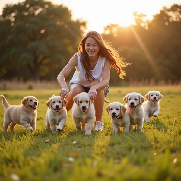 子犬と遊ぶ夢