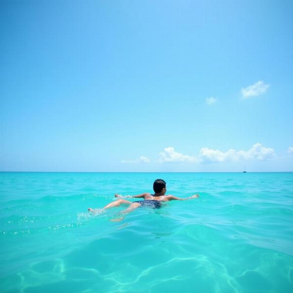 夏の夢：海で泳ぐ