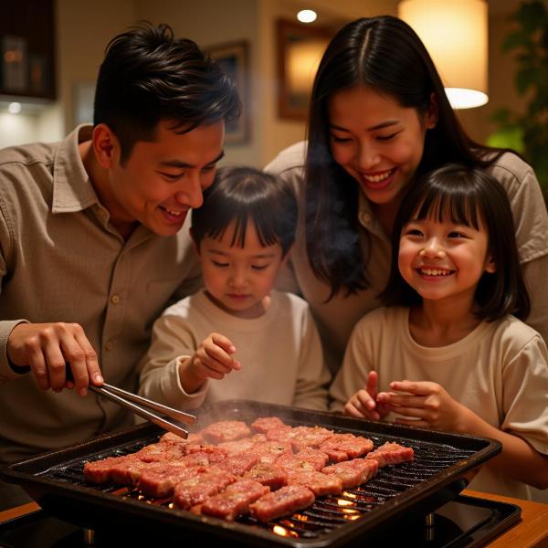 家族と炭火焼肉を楽しむ夢