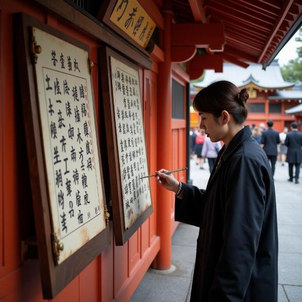 絵馬に夢を書いて祈る日本人